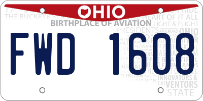 OH license plate FWD1608