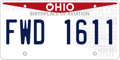 OH license plate FWD1611