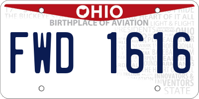 OH license plate FWD1616