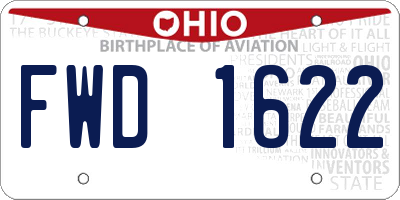 OH license plate FWD1622