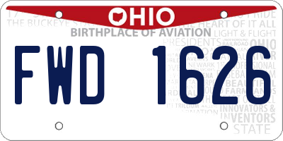 OH license plate FWD1626