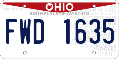 OH license plate FWD1635