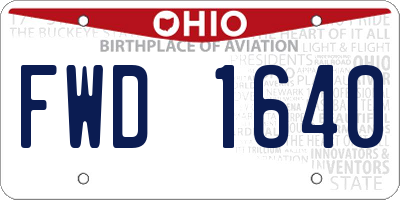 OH license plate FWD1640