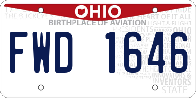 OH license plate FWD1646