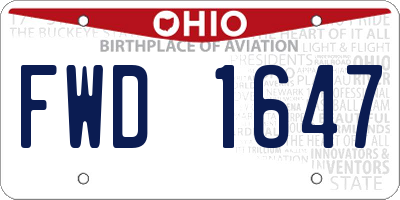 OH license plate FWD1647