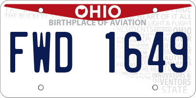 OH license plate FWD1649