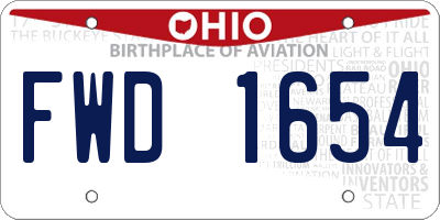 OH license plate FWD1654