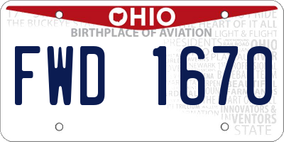 OH license plate FWD1670