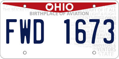 OH license plate FWD1673