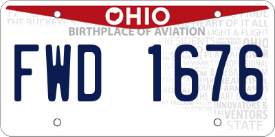 OH license plate FWD1676