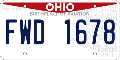 OH license plate FWD1678