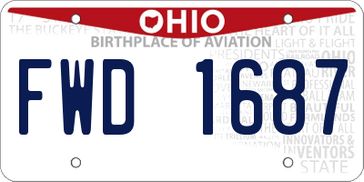 OH license plate FWD1687