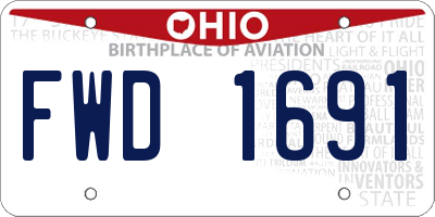 OH license plate FWD1691