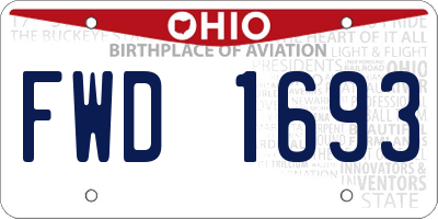 OH license plate FWD1693