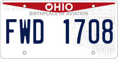 OH license plate FWD1708