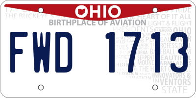 OH license plate FWD1713