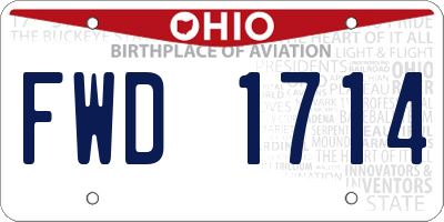 OH license plate FWD1714