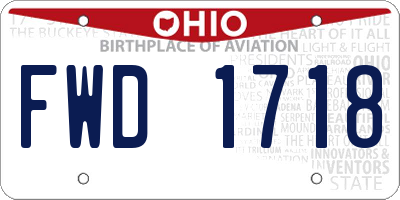 OH license plate FWD1718