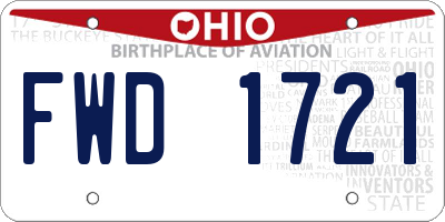 OH license plate FWD1721