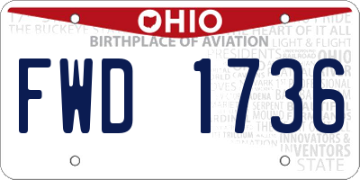 OH license plate FWD1736