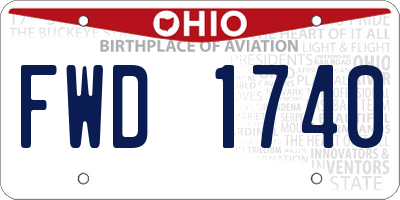 OH license plate FWD1740