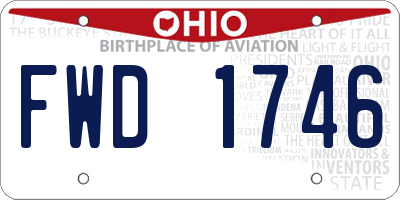 OH license plate FWD1746