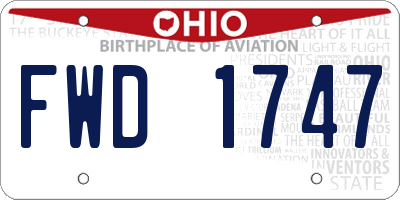OH license plate FWD1747