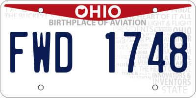 OH license plate FWD1748