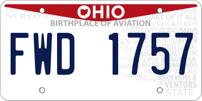 OH license plate FWD1757