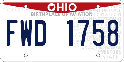 OH license plate FWD1758