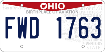 OH license plate FWD1763