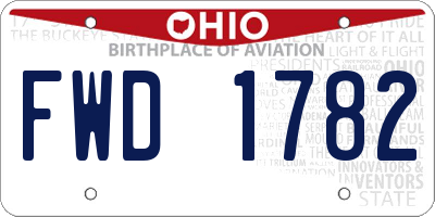 OH license plate FWD1782