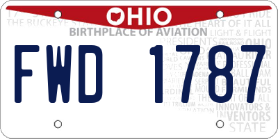 OH license plate FWD1787