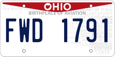 OH license plate FWD1791