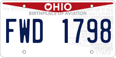 OH license plate FWD1798