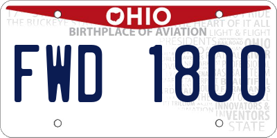 OH license plate FWD1800