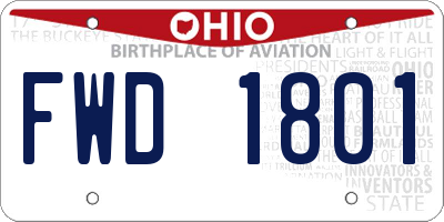 OH license plate FWD1801