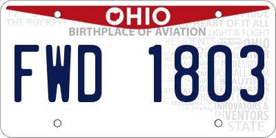 OH license plate FWD1803