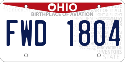 OH license plate FWD1804