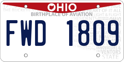OH license plate FWD1809