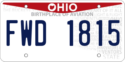 OH license plate FWD1815