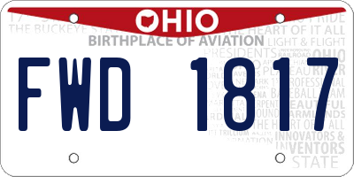 OH license plate FWD1817