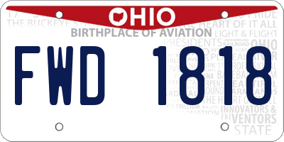 OH license plate FWD1818
