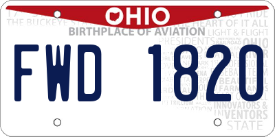OH license plate FWD1820