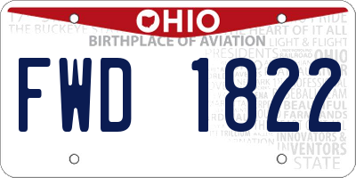 OH license plate FWD1822