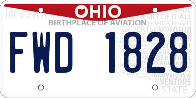 OH license plate FWD1828
