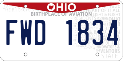 OH license plate FWD1834