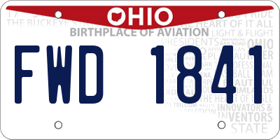 OH license plate FWD1841