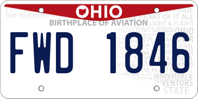 OH license plate FWD1846
