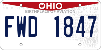 OH license plate FWD1847
